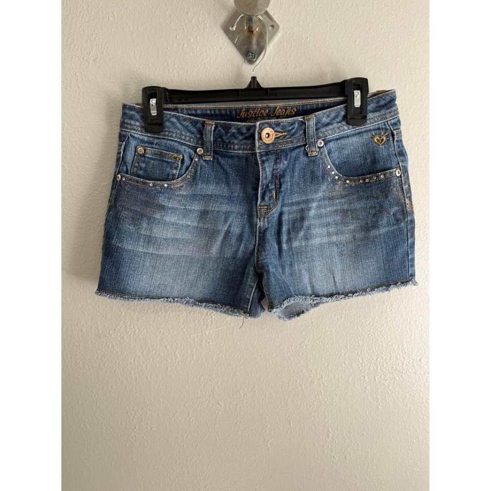 Justice jean shorts distressed look size 16 R kids
